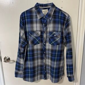 Classic Blue Plaid Button-Down Shirt by Rustic Blue
